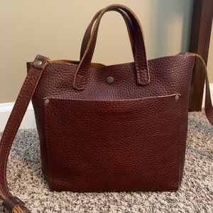 Portland Leather Goods Mini Crossbody Tote Nutmeg